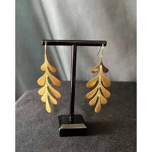 Dangle Drop Earrings‎ in Gold Leaf Design | Nickel Free, Fashion Jewelry